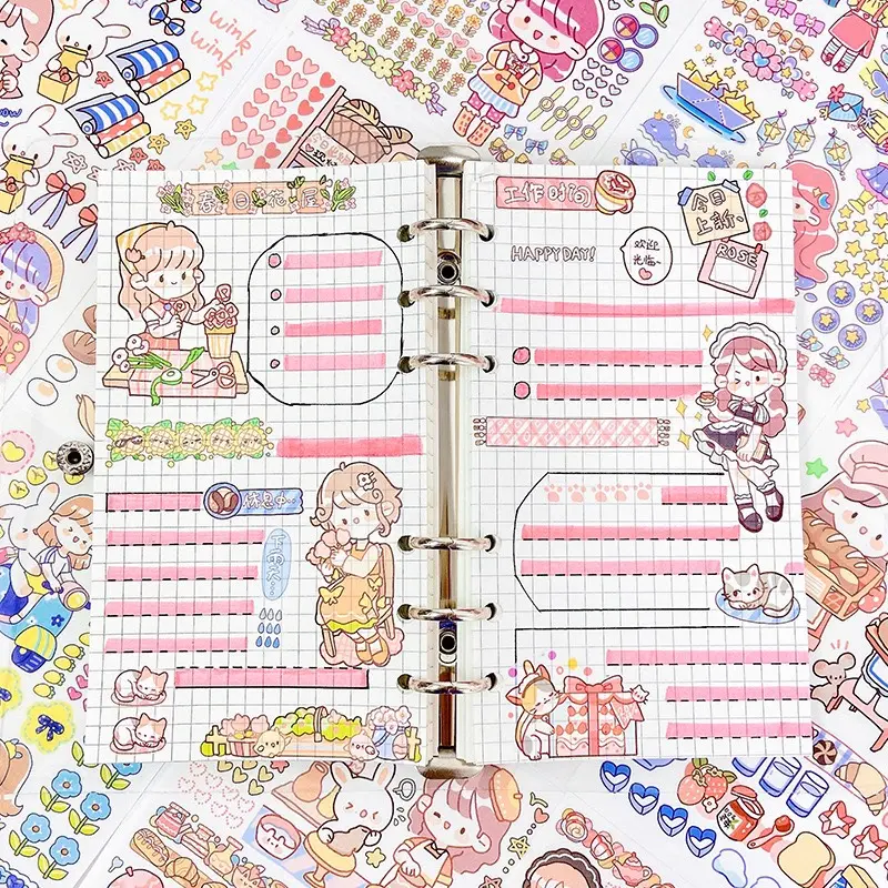 Set STICKER 4 tấm cô gái dễ thương