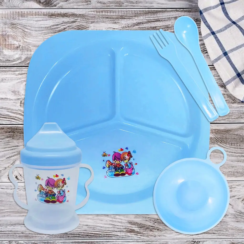 4 in 1 Baby Feeding Plate, Drinking Tumbler, Mug, Spoon and Pork Set For Babies baby kids(JY-6011) lampein small