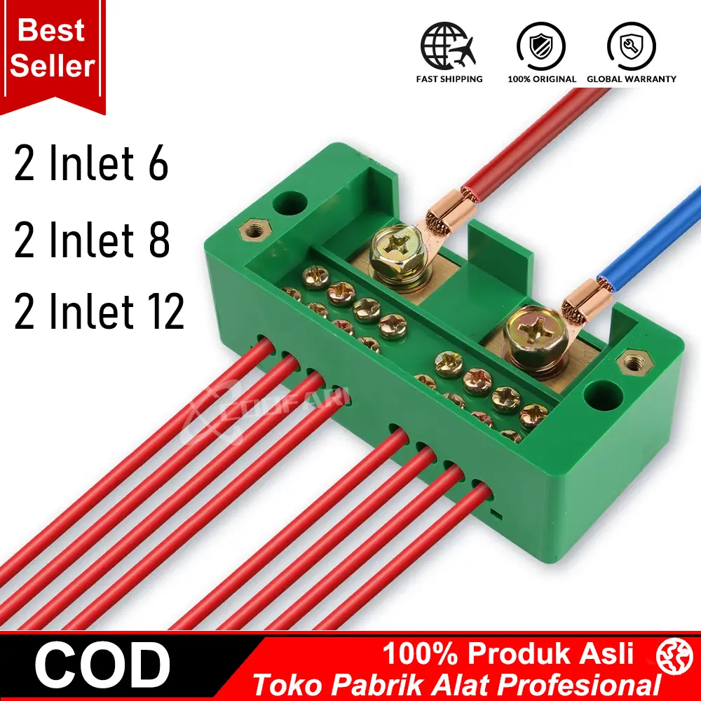 Terminal Junction Box 2 IN 6/8/12 Out Konektor Kabel Tegangan Tinggi Wire Connector Box