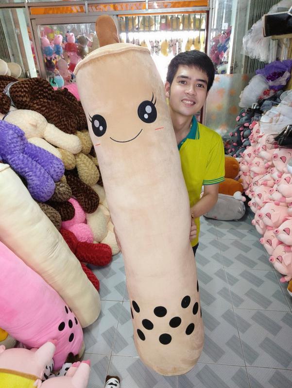 Gấu bông gối ôm trà sưa size 1M4