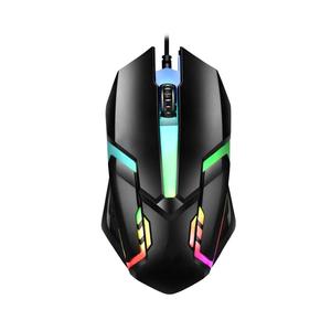 USB wired gaming mouse RGB ergonomic led 1200dpi 3 button mute desktop office optical mouse men PC accessories gift Black