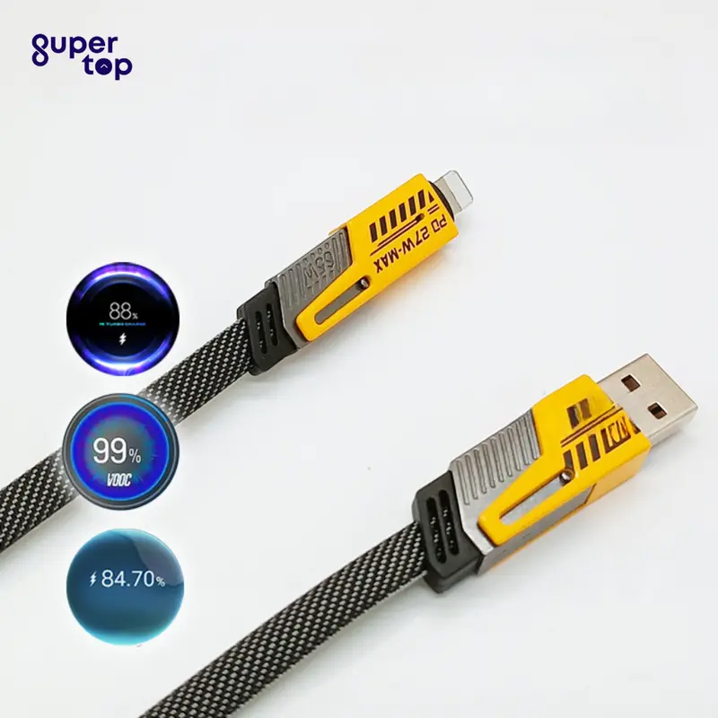 Kabel Data Fast Charging 4in1 65W Dual Input USB and Typec to Typec Lightning Multi Cable Charge 4