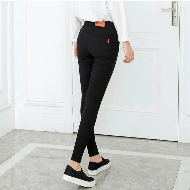 Quần nữ legging kaki nhung mịn, co giãn tốt, lưng dây kéo Women Pants 5