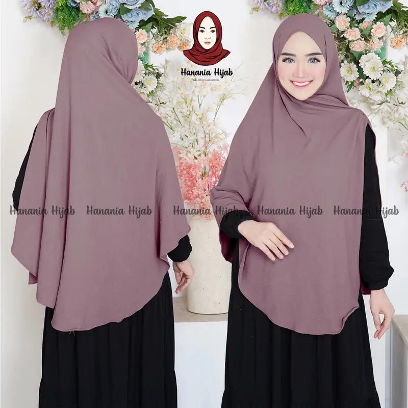 Pashmina Humaira Oval Jumbo Syar'i 200x120 Crinkle Airflow Premium By Hanania Hijab Kerudung Syari Panjang Muslim Basic Hitam Empat 1
