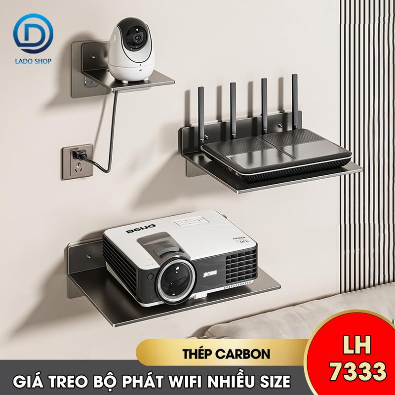 Giá đỡ bộ phát wifi treo tường LH-7333, giá đỡ camera, TV Box, máy chiếu nhiều kích cỡ tặng miếng dán, tắc kê