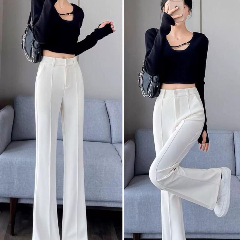 Quần Ống Loe Lưng Cao 1 Cúc - Hách Dáng Tôn Vòng 3 Mặc Công Sở Đi Học dài  100cm - M.H Store68 quanloe 