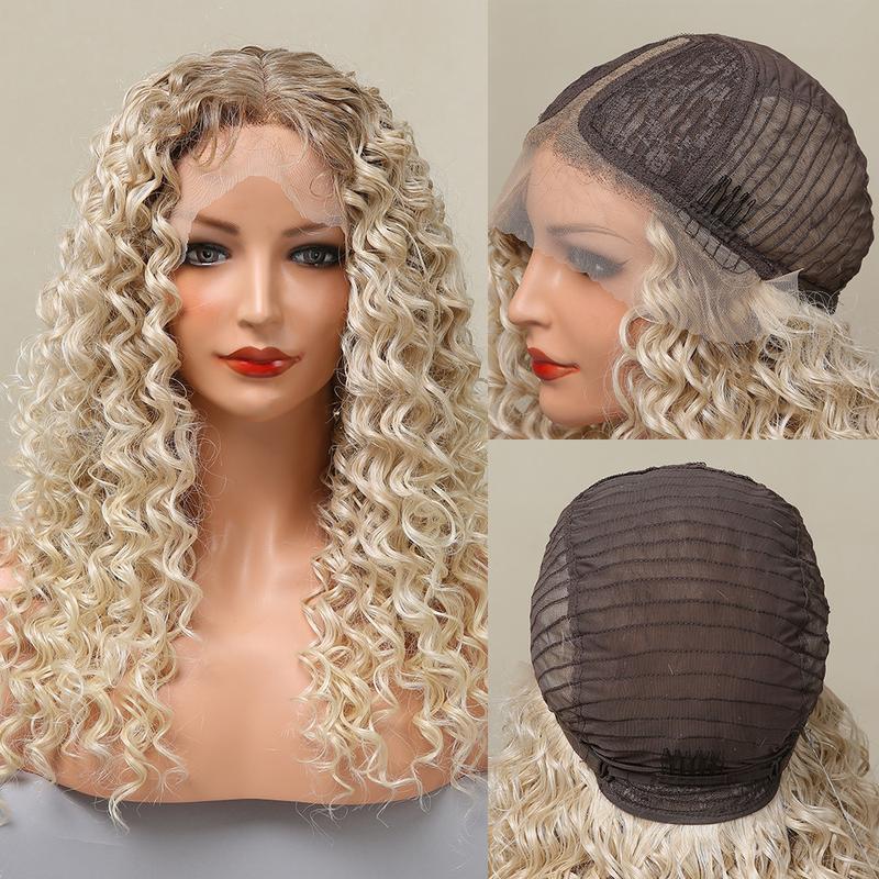 Product Introduction of New High-Profile Figure Small T Hand Crocheting Lace Medium Gradient Brown Small Curve Small Roll European and American Style Wig Lace Women 3