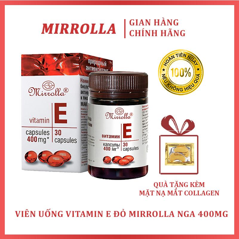 Viên uống Vitamin E đỏ Mirrolla Nga 400mg, 01 lọ 30 viên nang