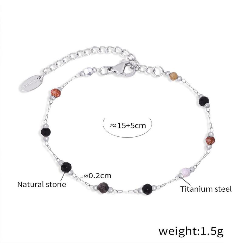 New Fashion Niche Design Personality Simple Natural Handmade Beaded Necklace Bracelet Set Jewelry for Women 7