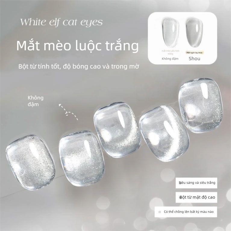 Sơn Gel Mắt Mèo Nước, Màu Trắng, Phong Cách Mới, Thích Hợp Cho Mùa Xuân Và Mùa Hè, Phấn Từ Tính, Siêu Mịn, Không Rụng, Dễ Phối Đồ Thông Dụng Nghệ Thuật Làm Móng Mắt Mèo Pha Lê