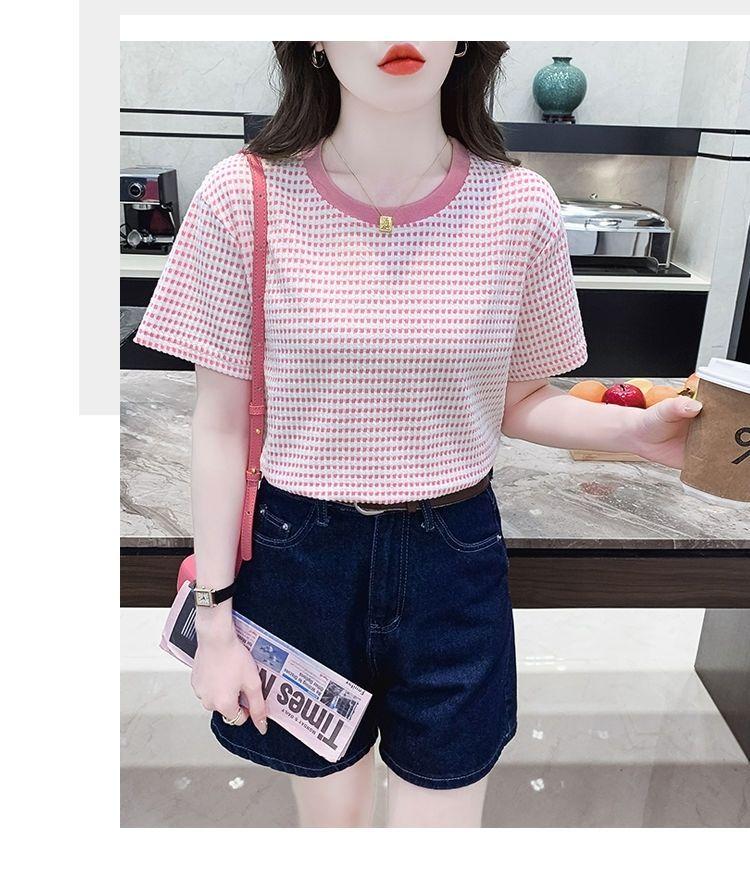 Product Introduction of Áo Phông Ngắn Tay Vai Nhỏ Chất Lượng Cao, Thiết Kế Đẹp, Dành Cho Nữ, Bộ Sưu Tập Mùa Hè Năm 2025 Mới, Dễ Phối Đồ, Trông Trẻ Trung, Phong Cách Phương Tây, Áo Màu Tương Phản, Áo Phông Instop Áo Phông Nữ Thời Trang Đường Phố  Ss22, Dành Cho Nữ Women Cổ Tròn 10