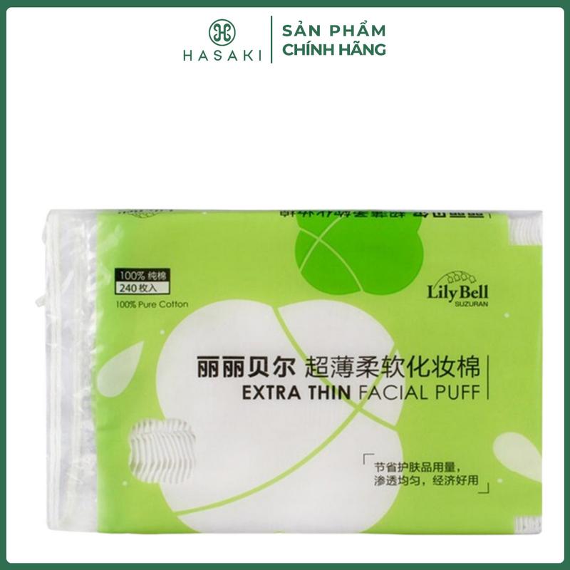 Bông Tẩy Trang LilyBell Vỏ Xanh 240 Miếng | HASAKI BEAUTY