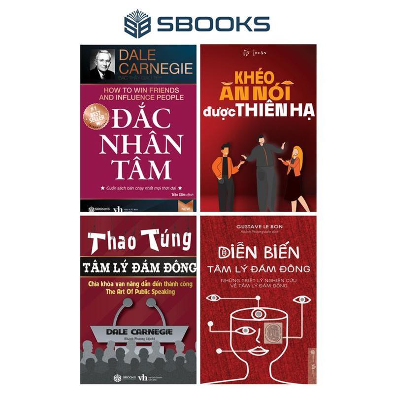Sách Combo 4 Cuốn : Đắc Nhân Tâm + Khéo Ăn Nói Được Thiên Hạ + Thao Túng Tâm Lý Đám Đông + Diễn Biến Tâm Lý Đám Đông - SBOOKS