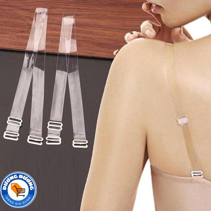 COMBO 10 Cặp Dây Áo Ngực Trong Suốt Siêu Dai Co Giãn Tốt - Dây Áo Con / Dây Áo Ngực Bra Trong Suốt / Dây Áo Lót Silicon Móc Gài Có Thế Điều Chỉnh 1 Cặp (2 cái) Thun Thun Nữ Women