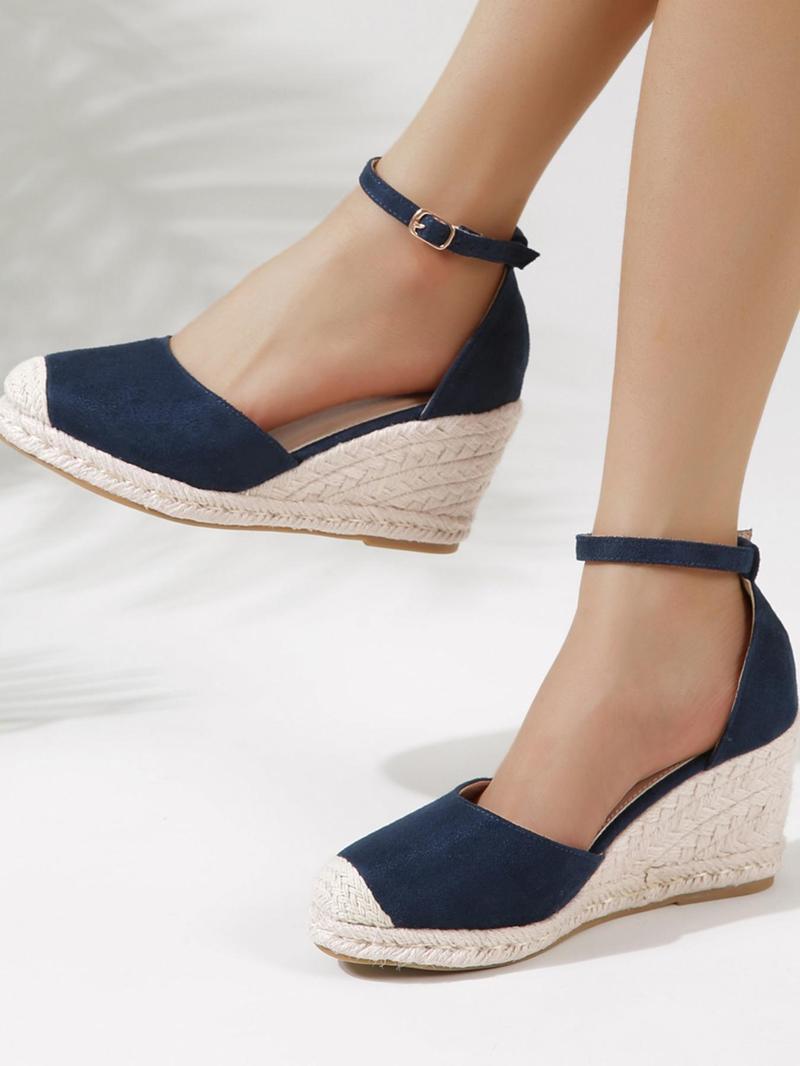 Product Introduction of Women's Fashionable Wedge Sandals, Casual Comfortable Espadrille Wedge Shoes for Daily Wear, Lightweight Breathable Shoes for Women & Girls, Summer 1