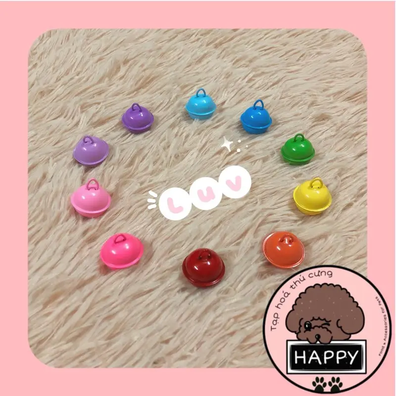 Vòng cổ dây xích nhựa dễ thương cho chó mèo kèm chuông - Dây chuyền đeo cổ thú cưng - Tạp Hóa Thú Cưng Happy 6