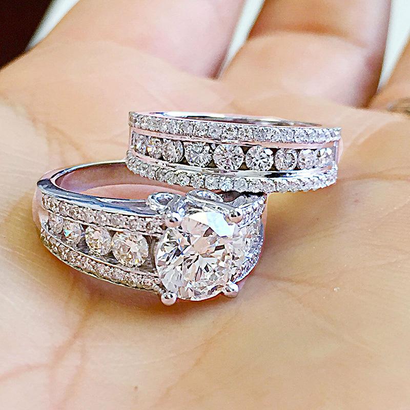 Product Introduction of Bộ Dây Cặp Đôi, Kim Cương Đầy Đủ Sang Trọng, Bộ Nhẫn Đính Hôn Zircon Tinh Tế 13