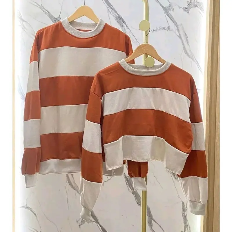 Couple Pocky Combi Oversize Korean Style Sweater Couple Atasan Crop Terbaru Fleece Kombinasi 4