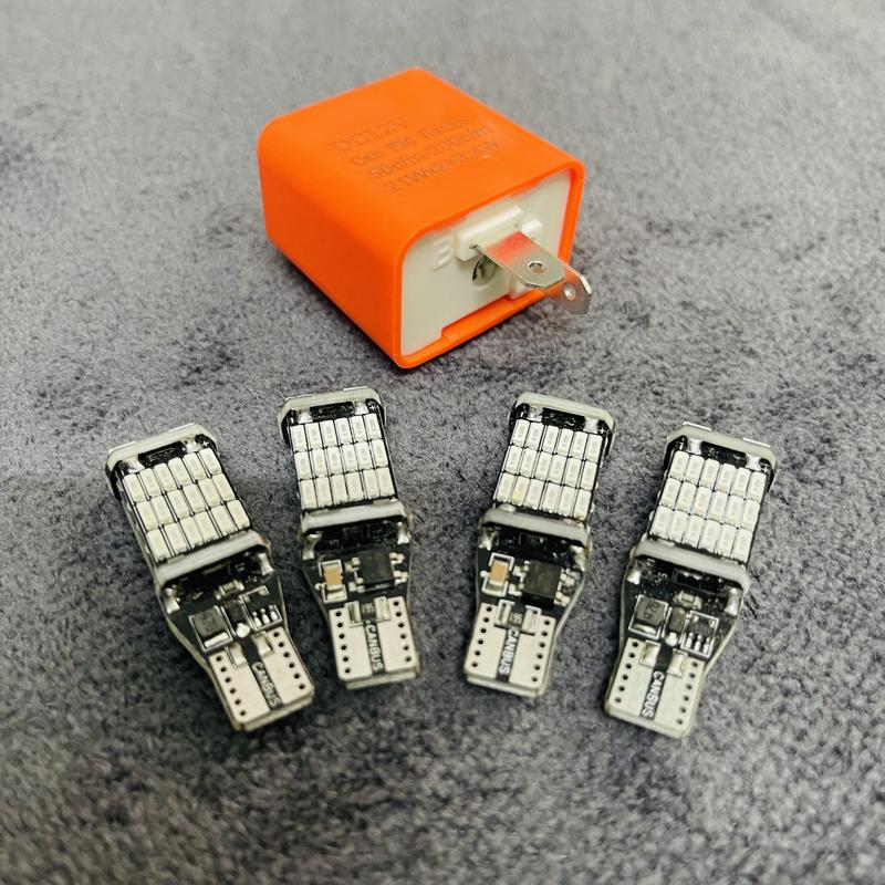 COMBO 4 ĐÈN LED T15, t10 Gắn Demi Xi Nhan Sáng Mạnh + 1 CỤC CHỚP NHANH Chậm Dành Cho Xe Máy