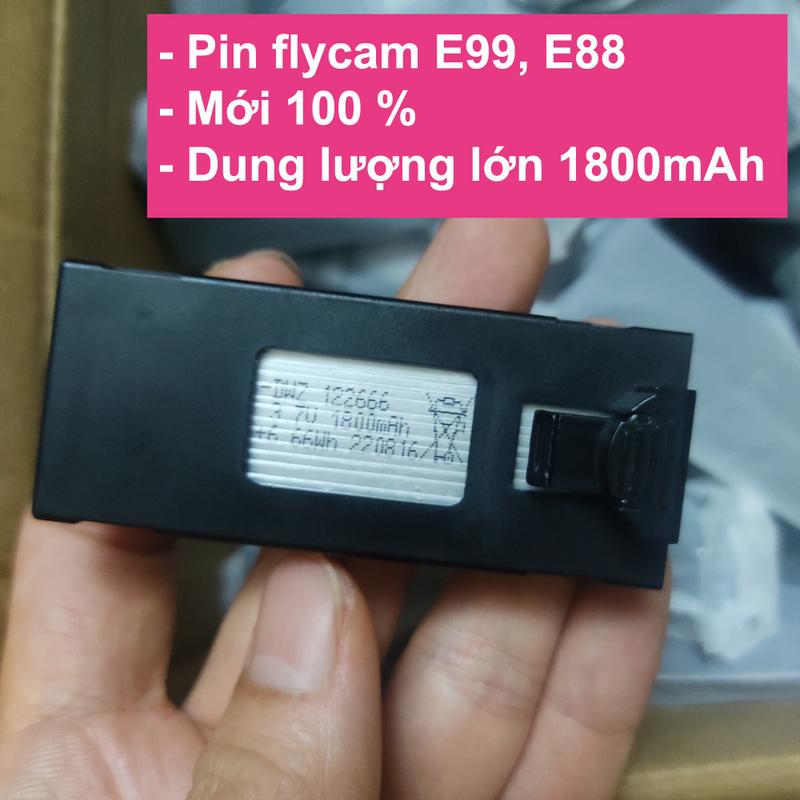 Pin Flycam E99 E88 dung lượng cao loại 3.7V 1800mAh hàng chính hãng Drone Chụp Ảnh