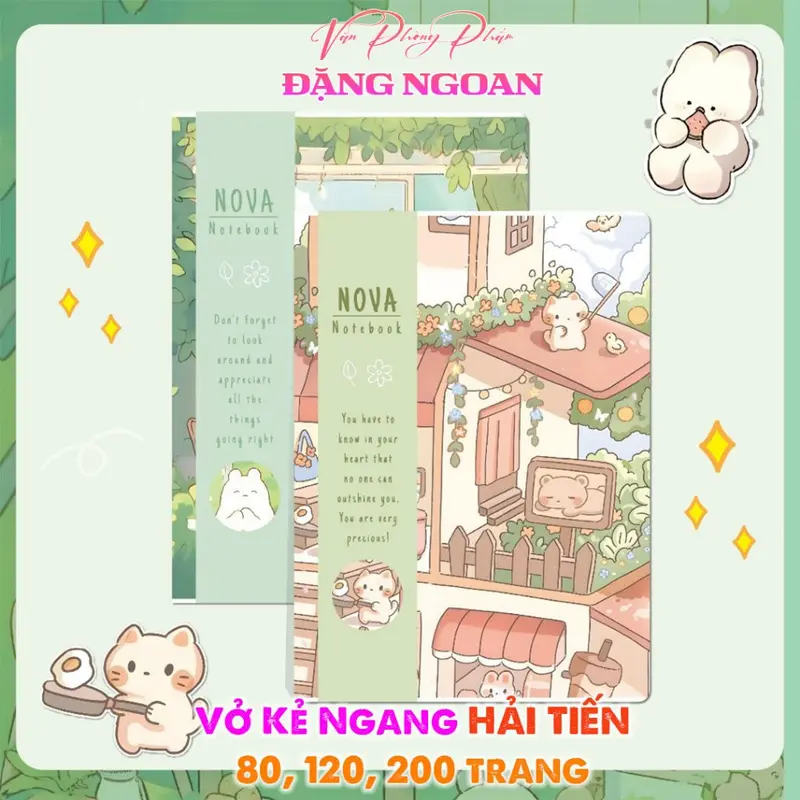 HẢI TIẾN Vở kẻ ngang ghim B5 - NOVA - Định lượng giấy 70g/m2 (80/120/200 trang - Lốc 10/5/3) 1