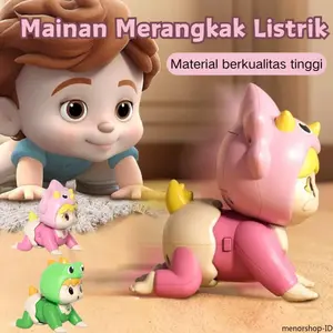 Mainan Edukasi Bayi Elektrik - Alat Bantu Merangkak & Belajar Bicara untuk Anak 0-3 Tahun | Dino Lucu Berjalan dengan Musik & Lampu | Stimulasi Pendengaran & Penglihatan | Bahan Aman BPA Free | Hadiah Sempurna untuk Orang Tua Baru
