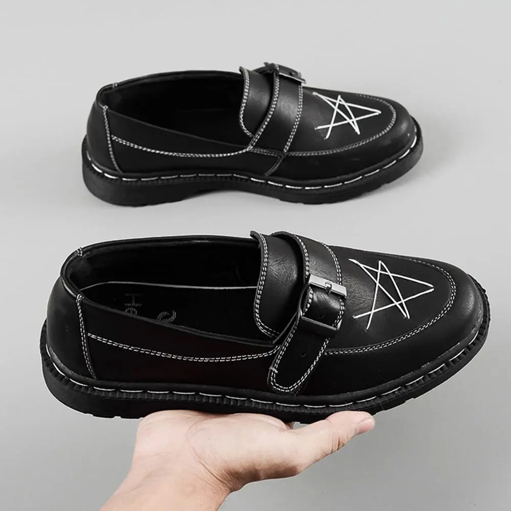 Penny Loafers Docmart Bintang Hitam Pria Wanita Star Sora Formal Kasual
