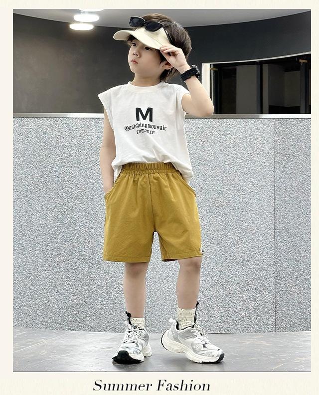 Product Introduction of Summer minimalist thin children's shorts for boys and girls, children's clothing for boys and girls, solid color cotton pants for boys 17