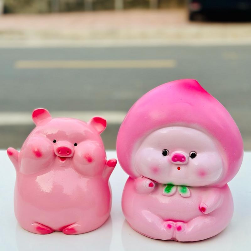 MUA 1 TẶNG 1 Ống tiết kiệm BÉ ĐÀO cute Lỗ TRÒN | Heo đất lợn đất | quà tặng trang trí Ống Heo Đựng Tiền quả dâu heo mini đính đá