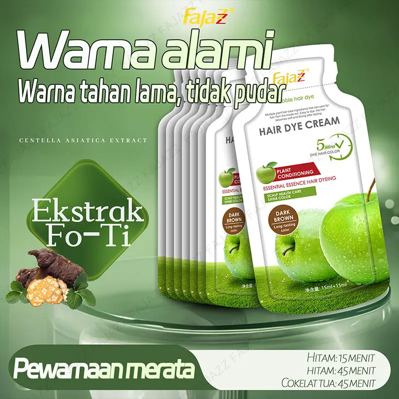 【5bungkus x 30ml 】(Masker rambut gratis)total 150ML【FAJAZZ】Pewarna rambut 2-in-1/Pewarna rambut mudah di rumah/Kemasan individual/Dispensing fleksibel/Mudah disimpan/Hitam Alami/Warna Coklat Tua/Warna Kopi