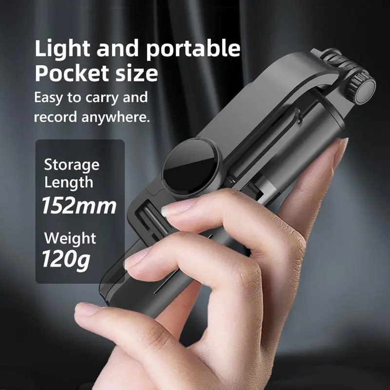 L10 Wireless Handheld Selfie Stick, Foldable Mini Tripod Shutter Remote Control, Mini Lightweight & Easy To Carry Selfie Stick for iPhone & Android 3