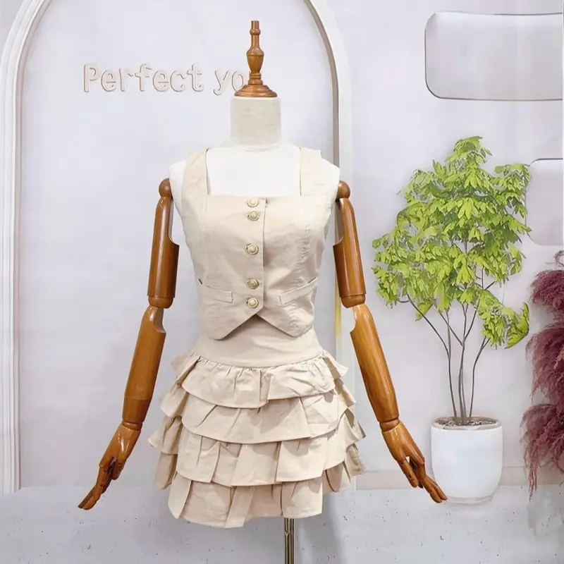 Bộ Set Cổ Vuông Áo Kaki Xin Xõ Váy 3 Tần Cho Nữ - Chất liệu Kaki Xin Xõ, Mặt Thoại Mại Dễ Chịu Women Dress 5