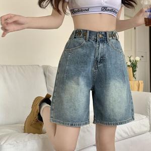Seluar Jeans Gaya Korea, Manis, Diperbuat daripada Denim Sebenar, dengan Rekaan Pinggang, Boleh Diserut, Labuh Butang Boleh Laras, Bahagian Bawah Renda Hiasan, 6356