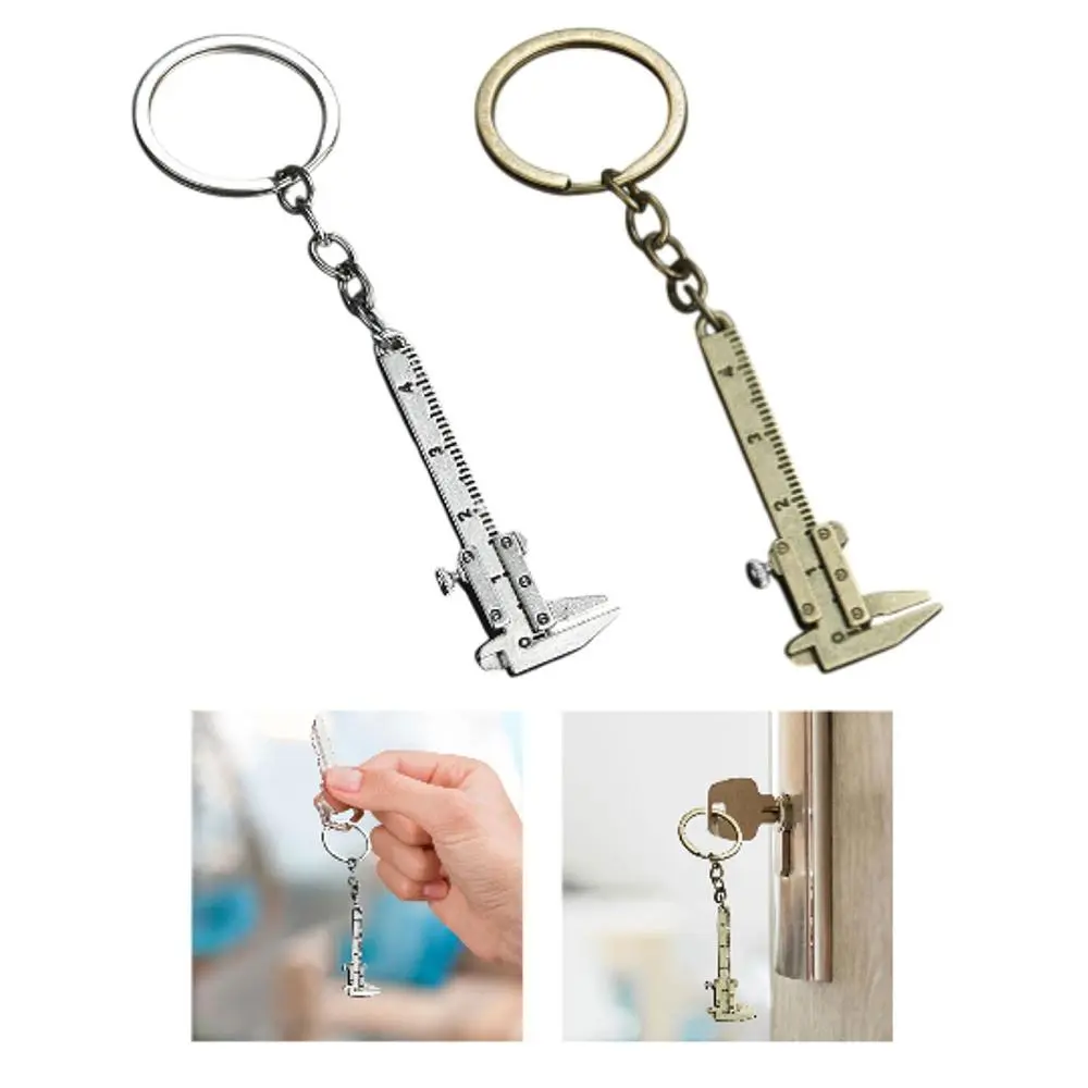 Mini Vernier Caliper Keychain,Pocket Vernier Caliper Keyring Pendant,Fashion Portable Ruler,Car Keychain for Men Women Adults