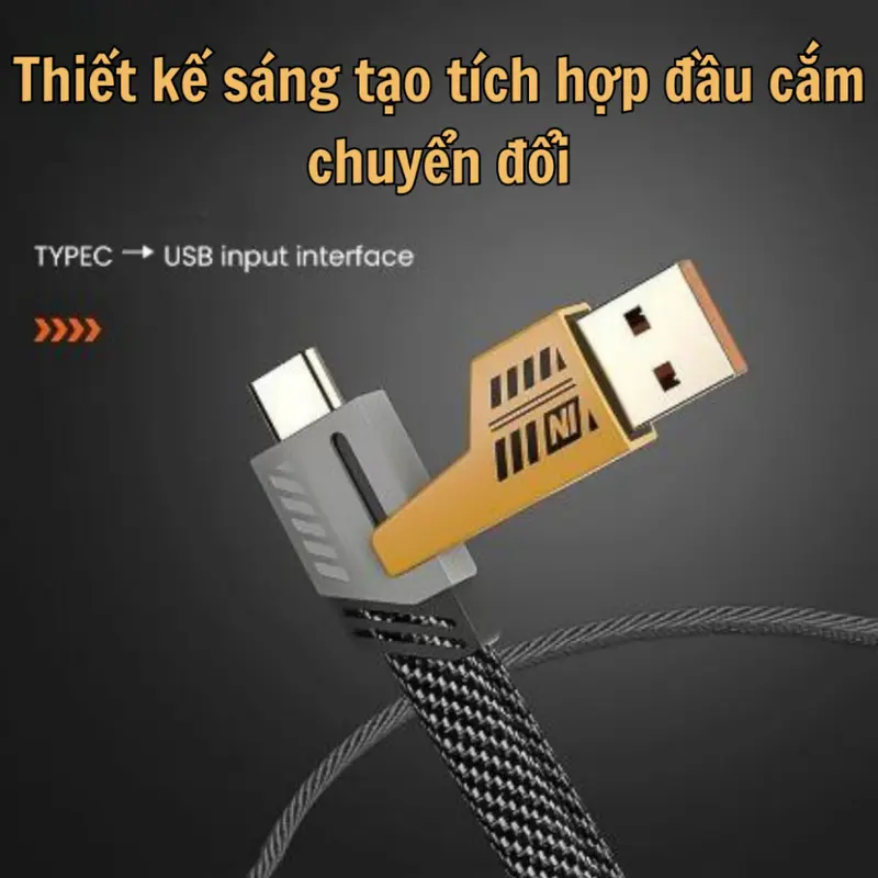 Dây sạc 4 in 1 - Sạc nhanh Ip, Androi, Laptop công suất 65w, bọc dù siêu bền, chống rối - Bảo hành 12 tháng lỗi 1 đổi 1 3