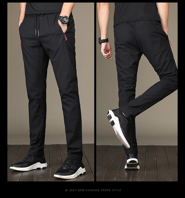 Product Introduction of Men's casual pants men's sports pants stretch quick-drying trousers straight pants loose trousers Menswear Lingerie Beige Plain 4