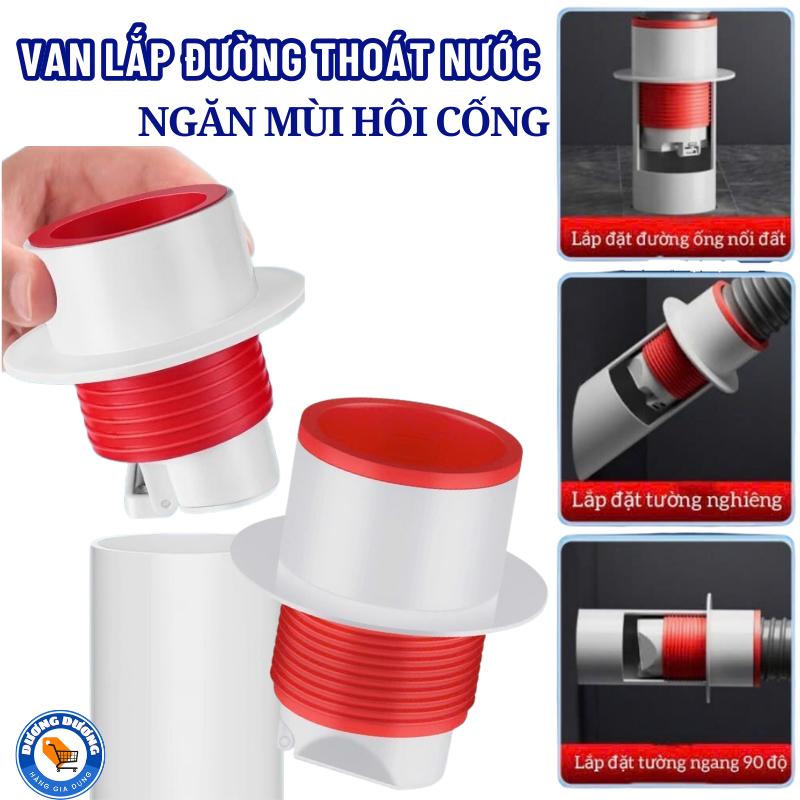 SET 5 Van Lắp Đường Ống Thoát Nước , Nắp Đậy Cống Ngăn Mùi, Chặn Côn Trùng Tự Động Nhựa ABS Cao Cấp Chuyên Dụng Cho Ống Cống 50-75mm - Bịt Nắp Cống Tự Động - Bộ Nắp Phễu Thoát Sàn Chống Trào Ngược