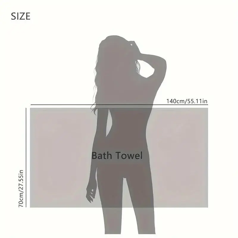 Soft Microfiber Bath Towel, 4 Counts/set Colorful Large-size Bath Towel, Water Absorbent Fast Drying Towel for Beach, Bathroom, Camping, Spa, Gym 1