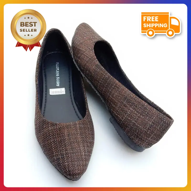 Sepatu Wanita Flat Shoes Motif Karung Pansus Pentopel Flatshoes Sepatu Kerja Wanita Sepatu Casual Wanita WG02 flat  shoes  kulit sandal  flat  shoes flat  shoes  ballerina Karet
