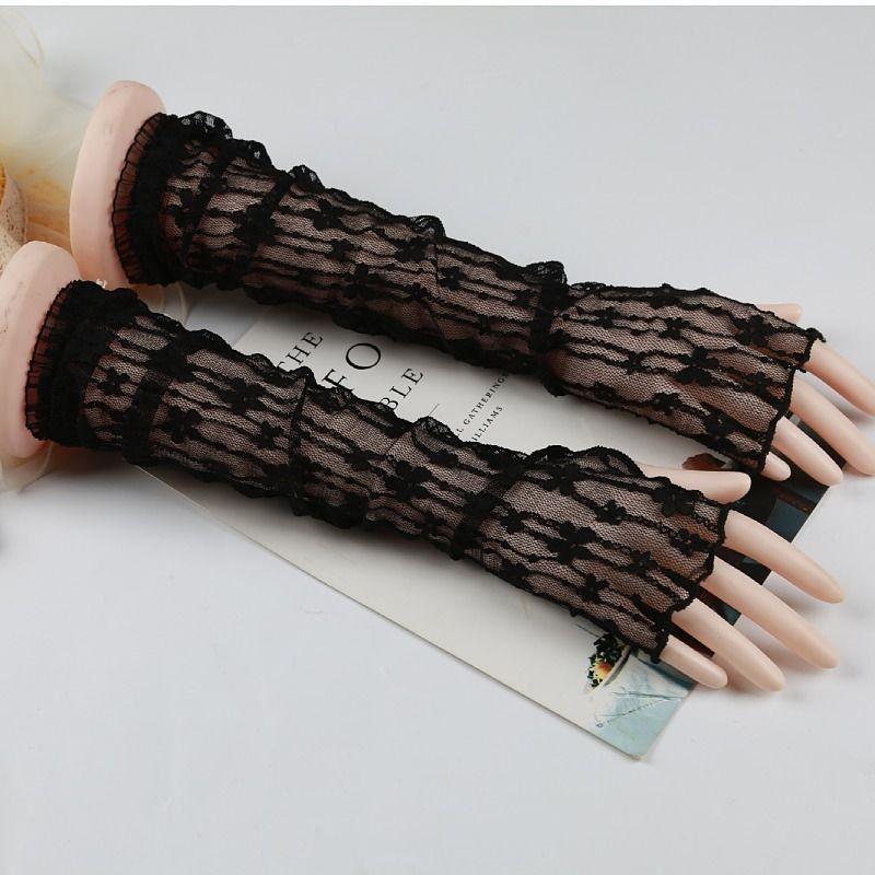 Product Introduction of Summer Ice Silk Sun Protection Arm Sleeves for Women, Thin and Breathable, Black Long Style, Stylish Driving Arm Guards, Ice Sleeves, Fingerless Fake Sleeves 1