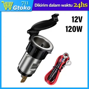 Soket Plug Pemantik / Lighter Socket Charger Mobil Lighter Power Outlet Set Universal 12-24V