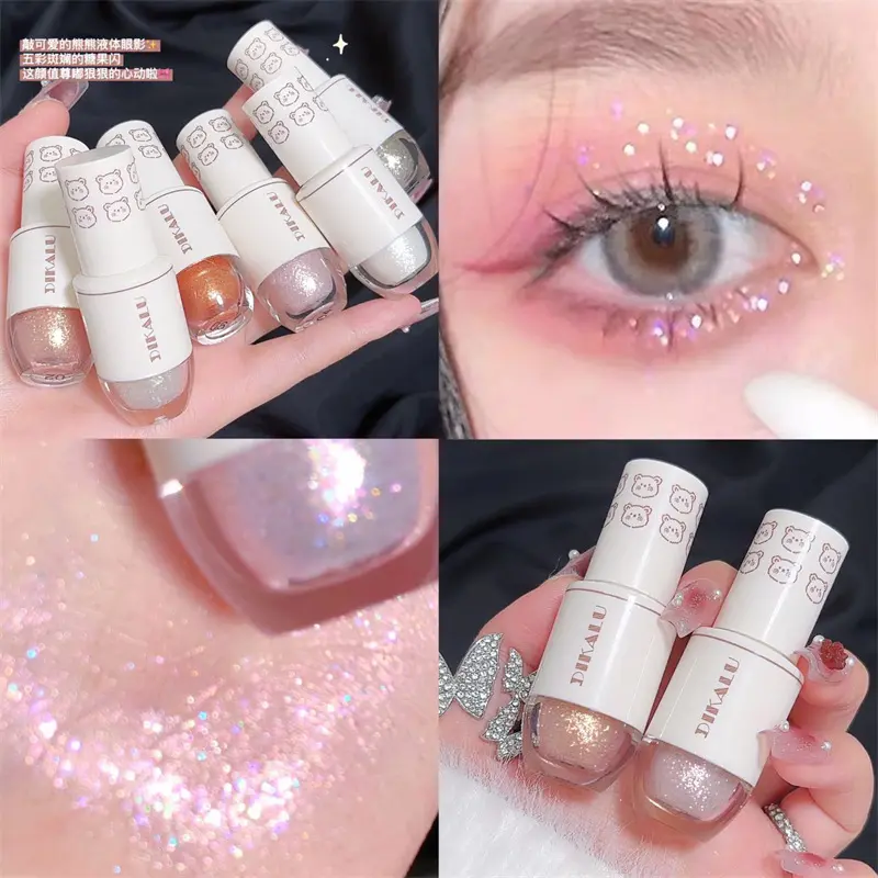 DIKALU Bears Bowling Drop of Tears Liquid Eyeshadow Eye Makeup Aegyo saliva Pearlescent Ultra Shiny Glitter Cosmetic