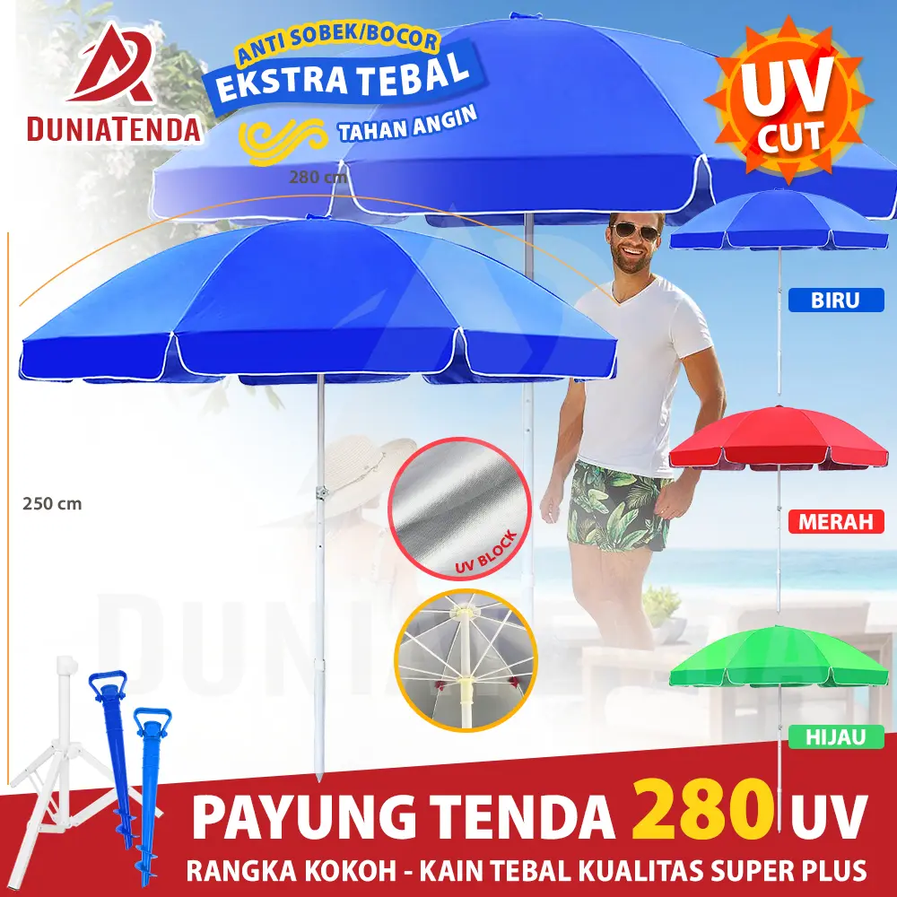 DT Payung Tenda Jualan 280 CM Payung Jumbo Kuat dan Kain Oxford Anti UV