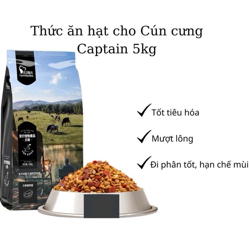  Túi nguyên seal 5kg hạt captain Bò - Phô mai - cá hồi dành cho cún 