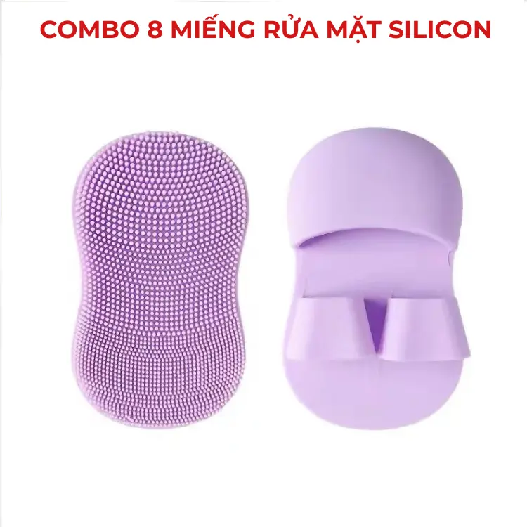 COMBO 8 Miếng Rửa Mặt SILICON Màu ngẫu nhiên, Xỏ Ngón Tay Tẩy Tế Bào Chết, Massa Mặt, Nhỏ Gọn, Tiện Lợi 4