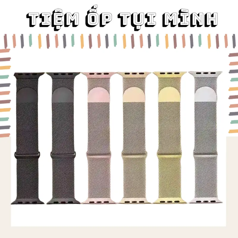 Dây Thép Lưới DAT203 Khóa Hít Nam Châm Cho Đồng Hồ Thông Minh Series Ultra 10 9 8 7 6 5 4 3 2 1 49mm 45mm 44mm 42mm 41mm 40mm 38mm 0