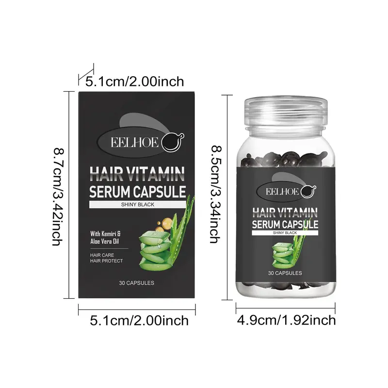 Hair Vitamin Capsule Serum, 30pcs/box Hair Care Oil Capsule, Moisturizing Smoothing Hair Serum, Hair Care Product for Men & Women 1