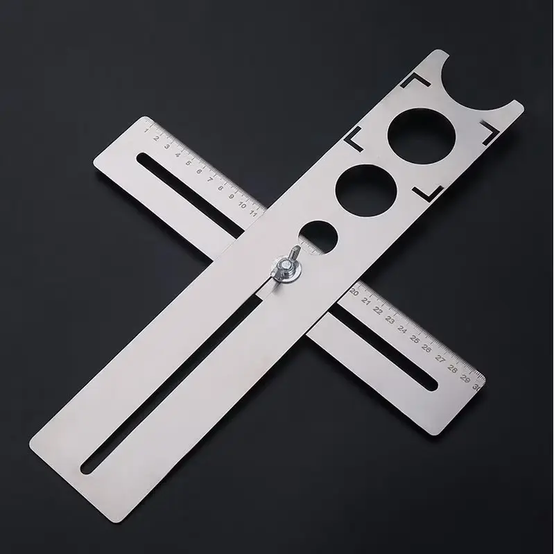 Thước Đo Định Vị Khoan Lỗ Gạch Men 2 Đoạn INOX Dày - Đo Khoan Lỗ Gạch Men Nhà Tắm Rất Nhanh Và Chuẩn 4