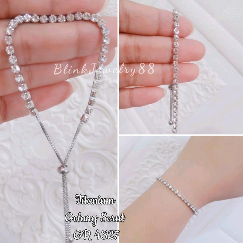 Gelang Serut Titanium Full Permata 3