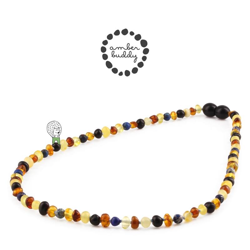 Amber Buddy - JN101 Kalung Amber dengan Deep Blue Imperial Jasper untuk Junior. 38cm [ FREE BANGLE ] 5